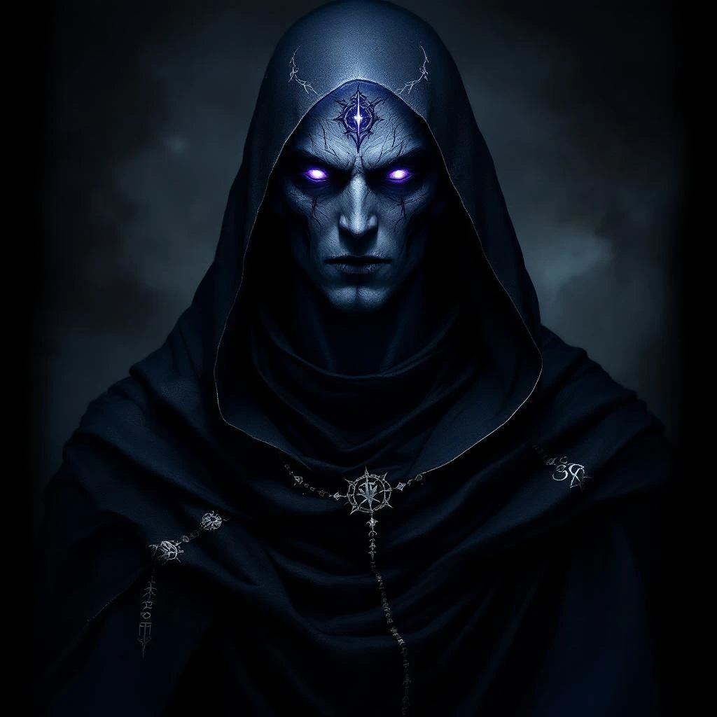 Dark sorcerer romance character, a mysterious mage wielding arcane power